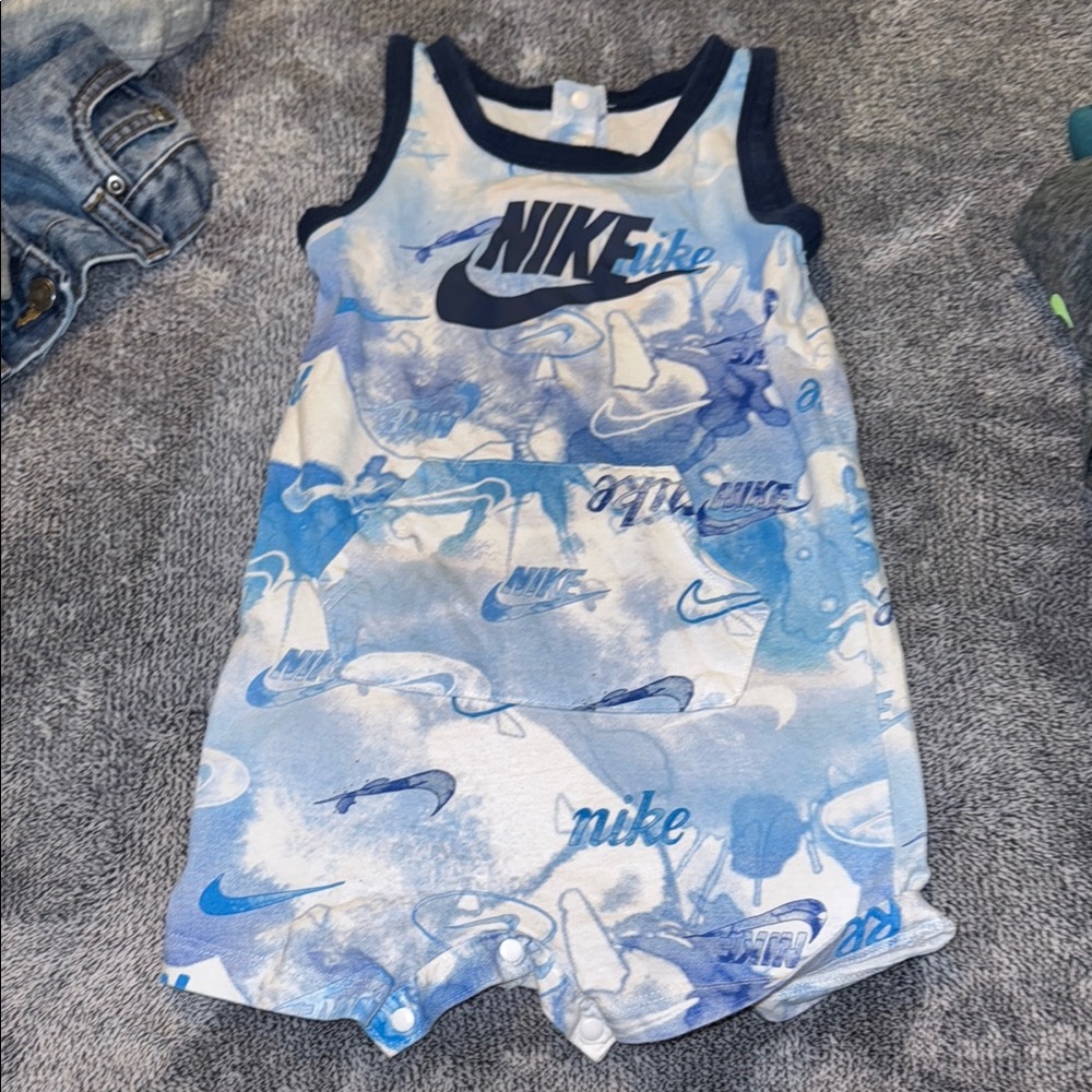 Nike Baby Romper in Blue and White